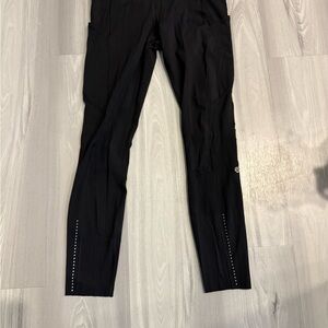 Lululemon Athletica Black Leggings with Reflective Detail